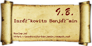 Iszákovits Benjámin névjegykártya